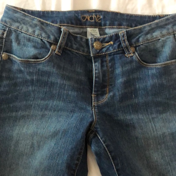Cache Light Blue Low Rise Side Slit Ankle Zip Skinny Stretch Denim Jeans Size 2 - Picture 11 of 14